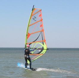 Wind exerts a force that makes the sailboat go