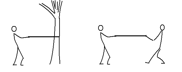 Al and Ben pulling on a rope