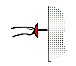 pushing on the head of the thumbtack