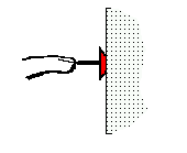 pushing on the point of the tack
