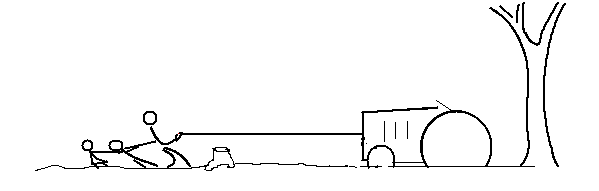 Pulling on a tractor