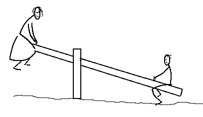 Alice and Billy on the see-saw