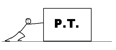 Harold pushing a large box