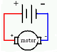 motor and battery in a circuit