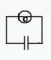 a capacitor and a light bulb