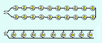 two ways to connect a lot of bulbs