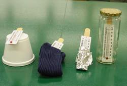 Thermometers wrapped up in various ways